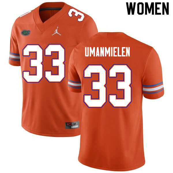 Women #33 Princely Umanmielen Florida Gators College Football Jerseys Sale-Orange